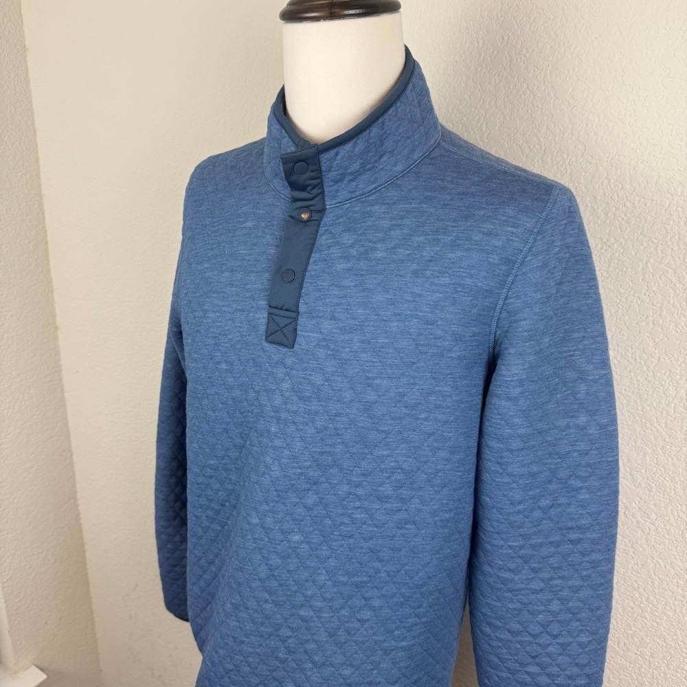 MARINE LAYER MENS 
Corbet Reversible Quilted Pullover | Small | Blue | Grey - Picture 3 of 8